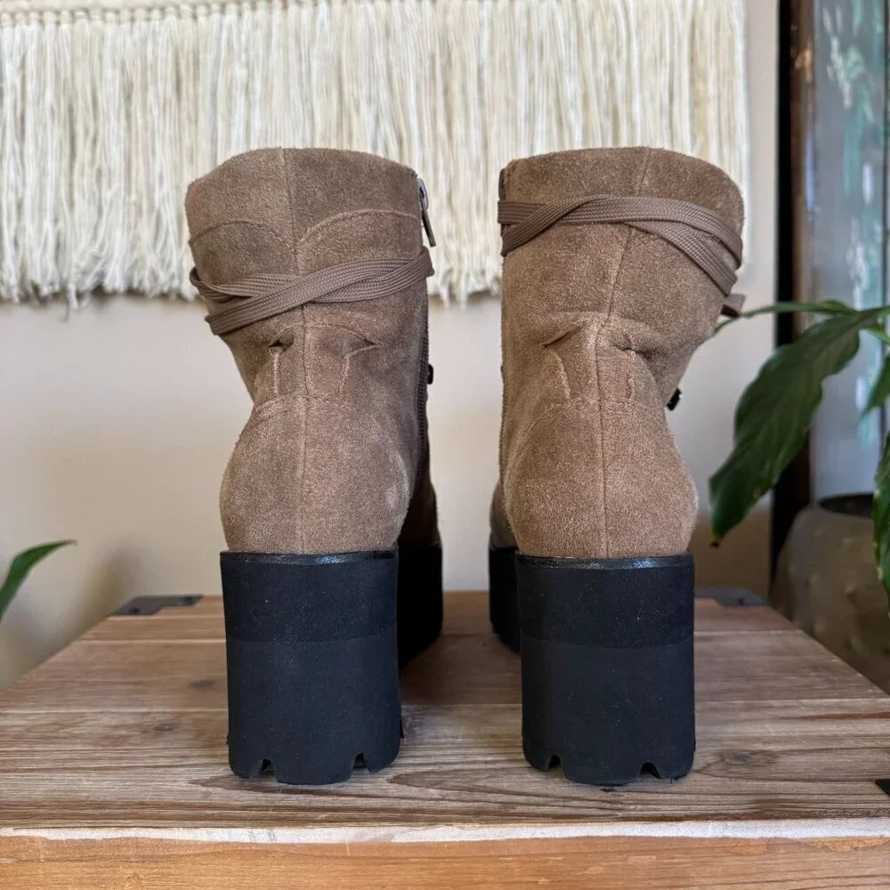 Jeffrey Campbell Brown Suede Platform Hiking Boots